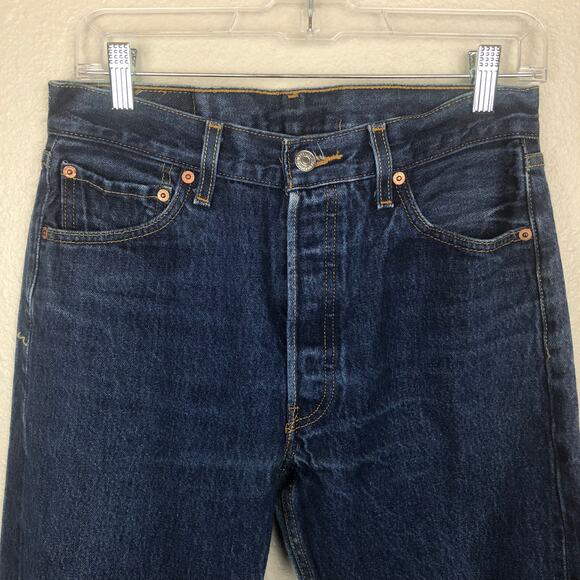 Vintage Y2k Levi's 501 501XX Blue Classic Straight Button Fly Denim Jeans 31x36 - Picture 2 of 13